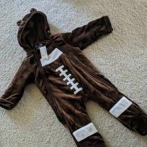 Baby bunting, football, cozy jacket zip up footie